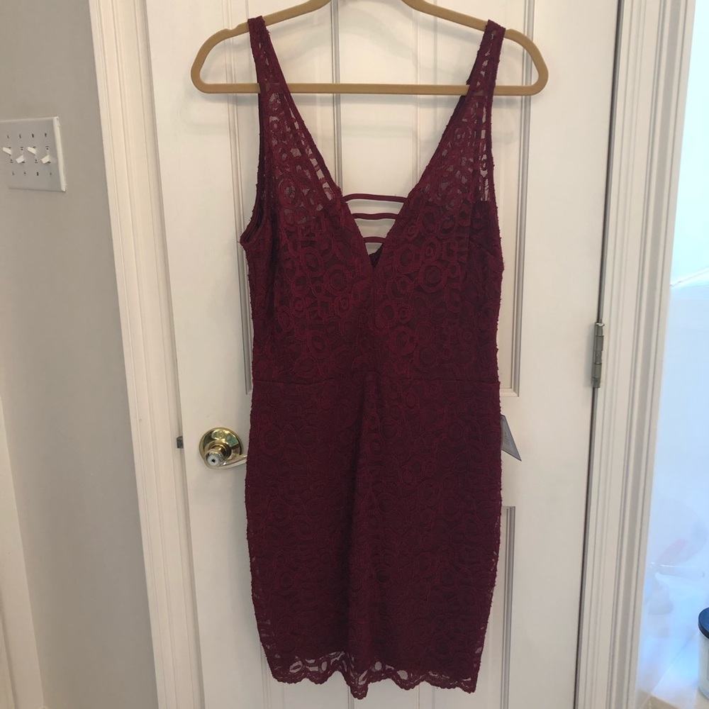 Juniors’ B. Darlin Red Lace Dress